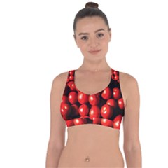 Pile Of Red Tomatoes Cross String Back Sports Bra by FunnyCow