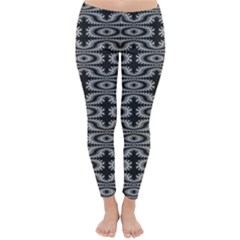 Monochrome Centipede Arabesque Classic Winter Leggings by linceazul