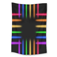 Neon Light Abstract Pattern Lines Large Tapestry by Sapixe
