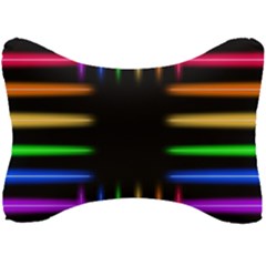 Neon Light Abstract Pattern Lines Seat Head Rest Cushion by Sapixe