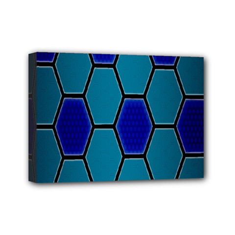 Hexagon Background Geometric Mosaic Mini Canvas 7  X 5  (stretched) by Sapixe