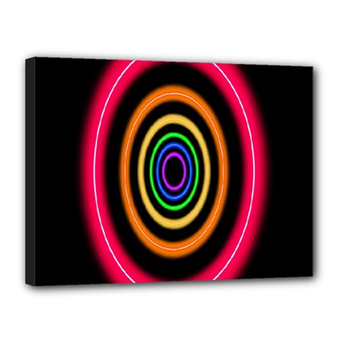 Neon Light Abstract Pattern Lines Canvas 16  X 12  (stretched) by Sapixe