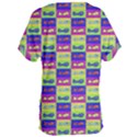Cartoon Style Marine Life Motif Pattern Women s Oversized Tee View2