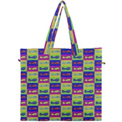 Cartoon Style Marine Life Motif Pattern Canvas Travel Bag by dflcprints