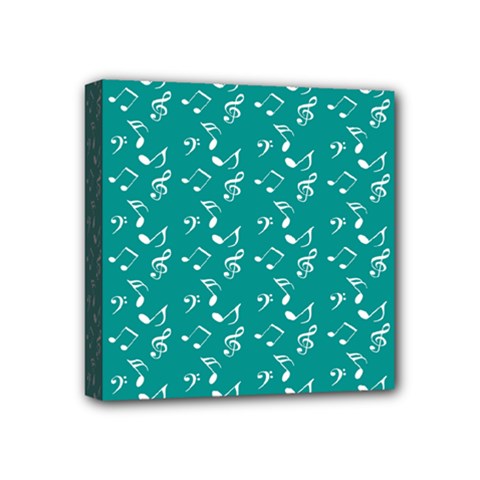 Teal Music Mini Canvas 4  X 4  (stretched) by snowwhitegirl