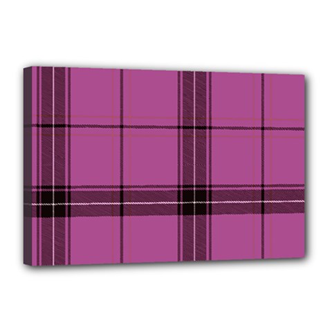 Violet Plaid Canvas 18  X 12  (stretched) by snowwhitegirl
