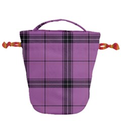 Lilac Plaid Drawstring Bucket Bag by snowwhitegirl