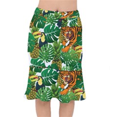 Tropical Pelican Tiger Jungle Mermaid Skirt by snowwhitegirl