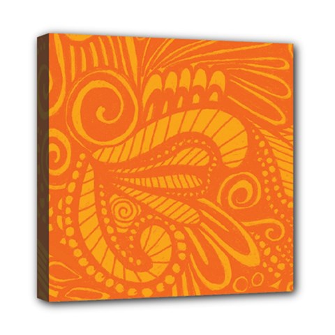 Pop Orange Mini Canvas 8  X 8  (stretched) by ArtByAmyMinori