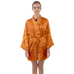 Pop Orange Long Sleeve Kimono Robe by ArtByAmyMinori