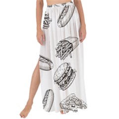 Fast Food Pattern Maxi Chiffon Tie-up Sarong by Valentinaart