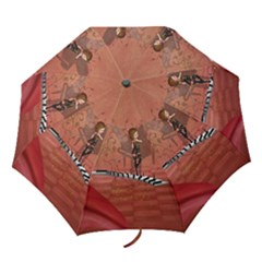 Cute Fairy Dancing On A Piano Folding Umbrellas by FantasyWorld7