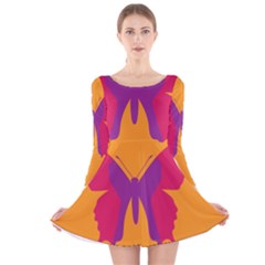Butterfly Wings Insect Nature Long Sleeve Velvet Skater Dress by Nexatart