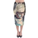 Girl Thinking Velvet Midi Pencil Skirt View1