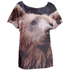 Bear Looking Women s Oversized Tee by snowwhitegirl