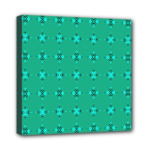 Modern Bold Geometric Green Circles Sm Mini Canvas 8  X 8  (stretched) by BrightVibesDesign