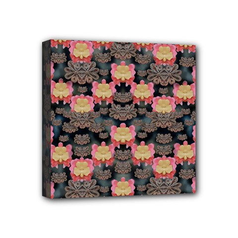 Heavy Metal Meets Power Of The Big Flower Mini Canvas 4  X 4  (stretched) by pepitasart