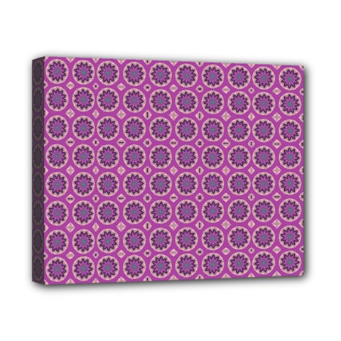 Floral Circles Pink Canvas 10  X 8  (stretched) by BrightVibesDesign
