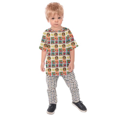 Victorian Fruit Labels Kids Raglan Tee by snowwhitegirl