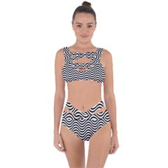 Wave Pattern Wavy Water Seamless Bandaged Up Bikini Set  by Nexatart