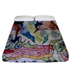 Watercolor Postcard2 Fitted Sheet (california King Size) by chellerayartisans