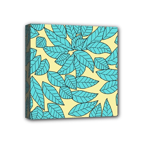 Leaves Dried Leaves Stamping Mini Canvas 4  X 4  (stretched) by Nexatart