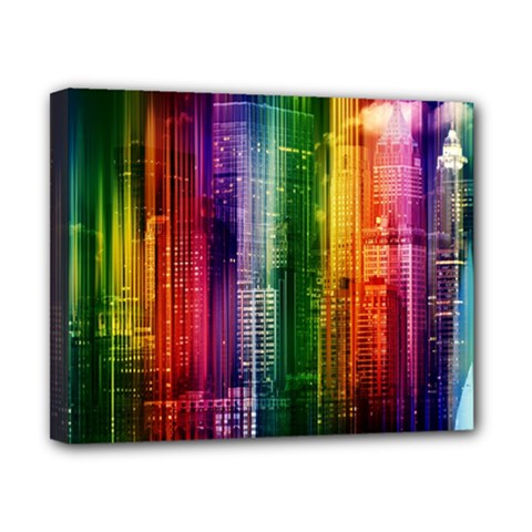 Skyline Light Rays Gloss Upgrade Canvas 10  X 8  (stretched) by Nexatart