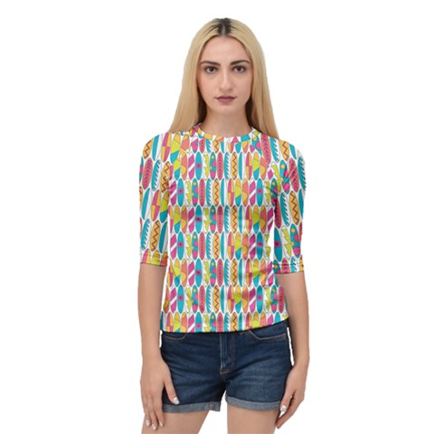 Rainbow Colored Waikiki Surfboards  Quarter Sleeve Raglan Tee by PodArtist