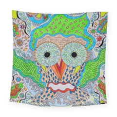 Cosmic Owl Square Tapestry (large) by chellerayartisans