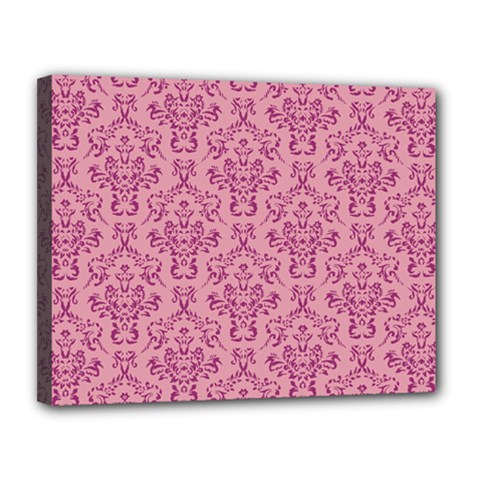 Victorian Pink Ornamental Canvas 14  X 11  (stretched) by snowwhitegirl