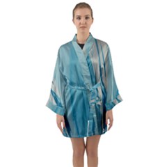 Blue Swirl Long Sleeve Kimono Robe by WILLBIRDWELL