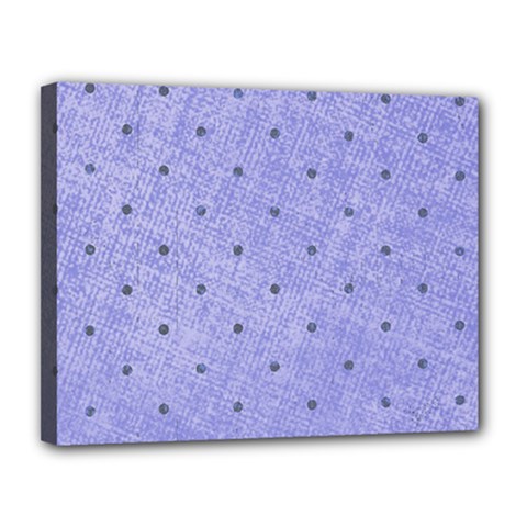 Dot Blue Canvas 14  X 11  (stretched) by vintage2030