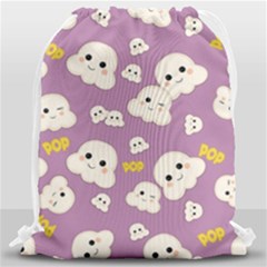 Cute Kawaii Popcorn Pattern Drawstring Bag (large) by Valentinaart