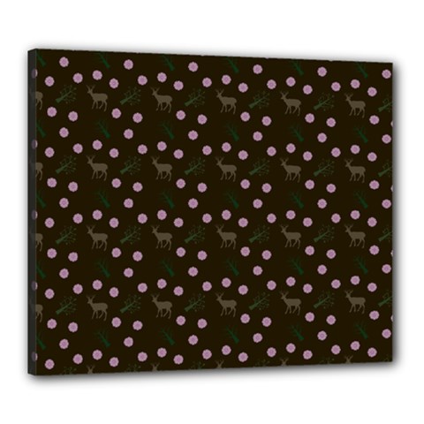 Brown Deer Trees Pattern Canvas 24  X 20  (stretched) by snowwhitegirl