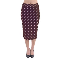 Little  Dots Maroon Velvet Midi Pencil Skirt by snowwhitegirl