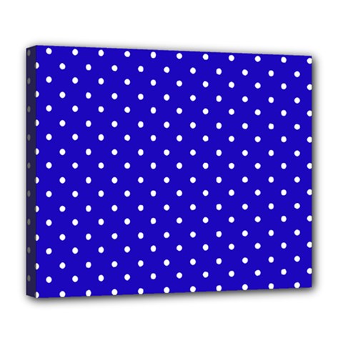 Little  Dots Royal Blue Deluxe Canvas 24  X 20  (stretched) by snowwhitegirl