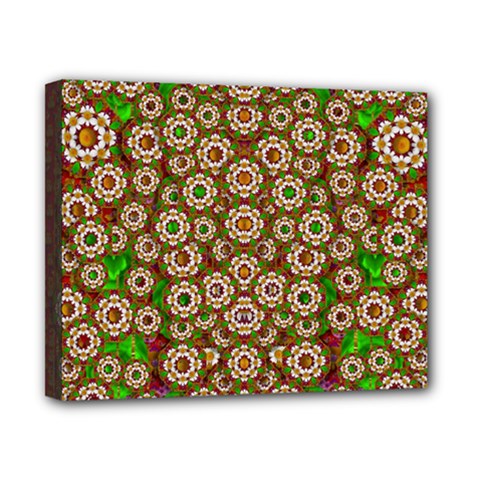Flower Wreaths And Ornate Sweet Fauna Canvas 10  X 8  (stretched) by pepitasart
