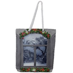 Winter 1660924 1920 Full Print Rope Handle Tote (large) by vintage2030