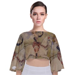 Vintage 1181677 1920 Tie Back Butterfly Sleeve Chiffon Top by vintage2030