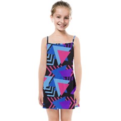 Memphis Pattern Geometric Abstract Kids Summer Sun Dress by Sapixe