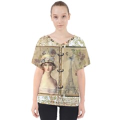 Paris 1122617 1920 V-neck Dolman Drape Top by vintage2030