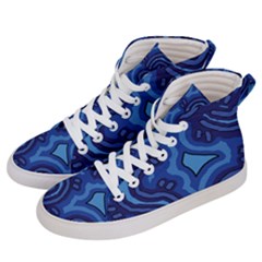 Aboriginal Art - Blue Campsites Men s Hi-top Skate Sneakers by hogartharts
