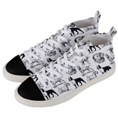 Dog Pattern White Men s Mid-top Canvas Sneakers by snowwhitegirl