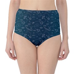 Retro Space Pattern Classic High-waist Bikini Bottoms by JadehawksAnD