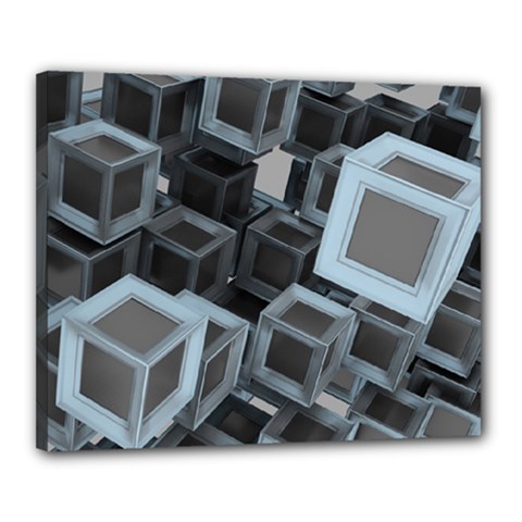 Cube Fantasy Square Shape Canvas 20  X 16  (stretched) by Simbadda