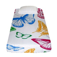 Butterfly Butterflies Vintage Fitted Sheet (single Size) by Simbadda