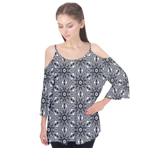 Black And White Pattern Flutter Tees by Simbadda
