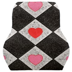 Diamonds Hearts Mosaic Pattern Car Seat Back Cushion  by Simbadda