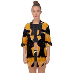 Ceramic Tree Smudge Open Front Chiffon Kimono by DeneWestUK