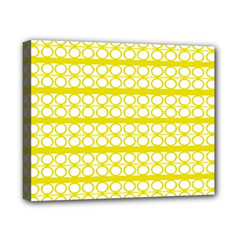 Circles Lines Yellow Modern Pattern Canvas 10  X 8  (stretched) by BrightVibesDesign